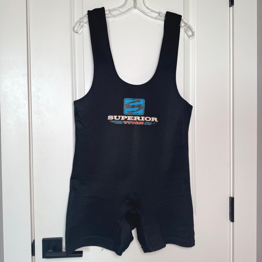 Titan Superior NXG Plus Powerlifting Singlet Black Squat Deadlift USA Mens 38